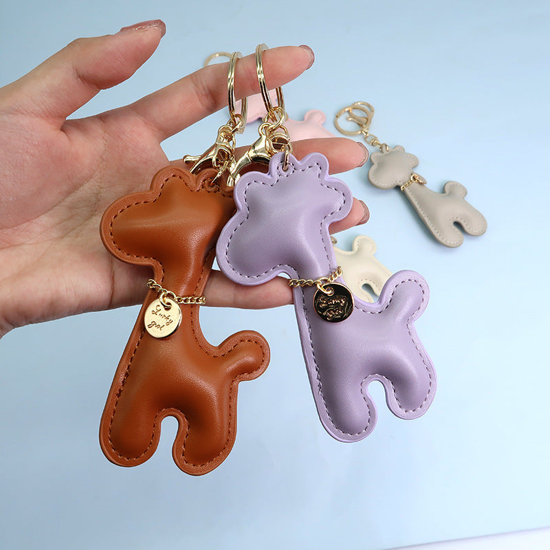 Wholesale Giraffe PU Cartoon Keychain