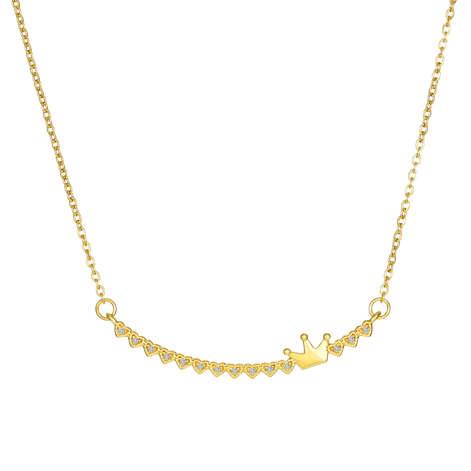 Wholesale Love Zircon Crown Necklace Clavicle Chain