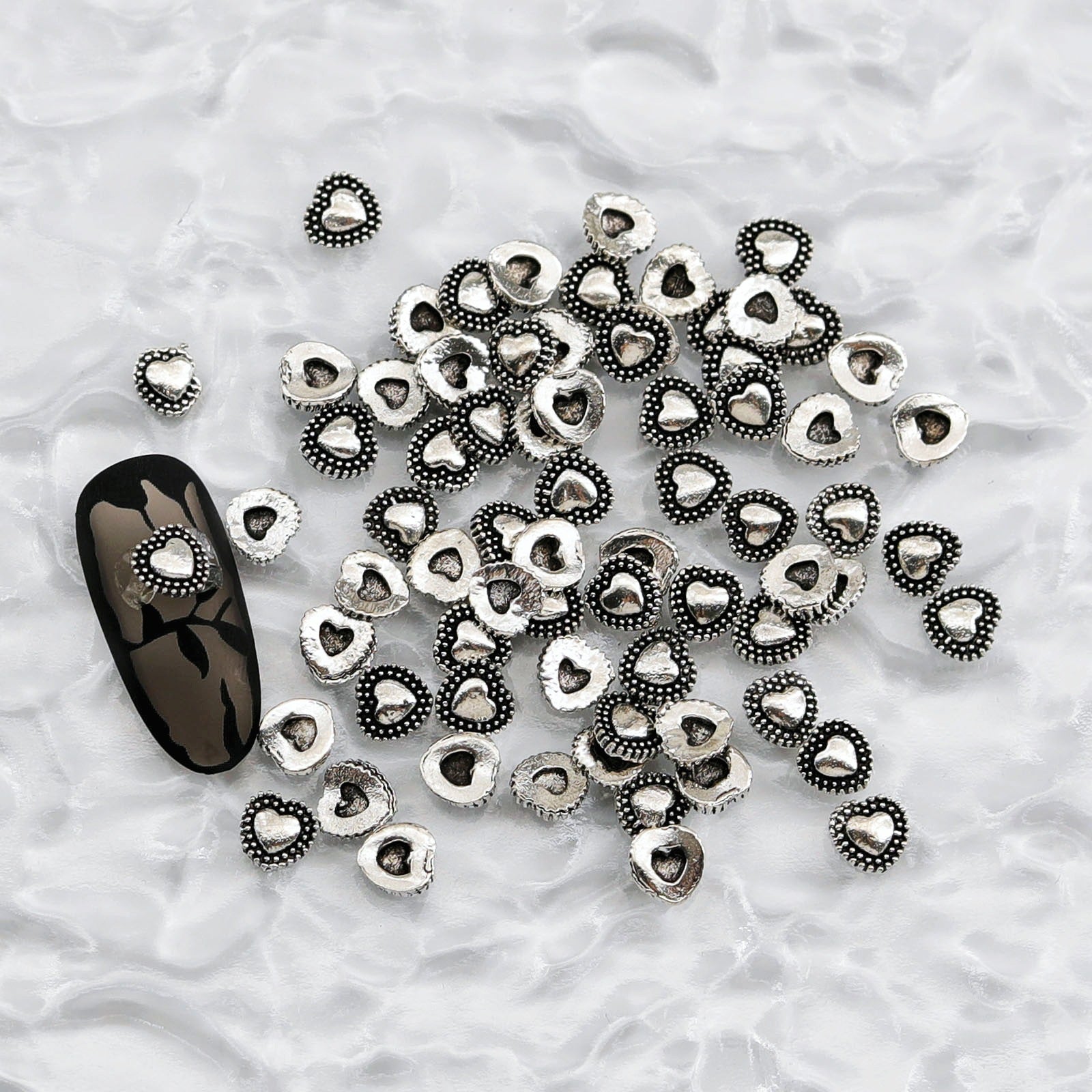 Wholesale 10pcs Retro nail accessories punk style cross dark silver metal nail accessories