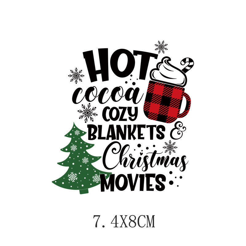 Wholesale Christmas tree letter heat transfer printing  UV DTF Ready to Press Transfers Wraps