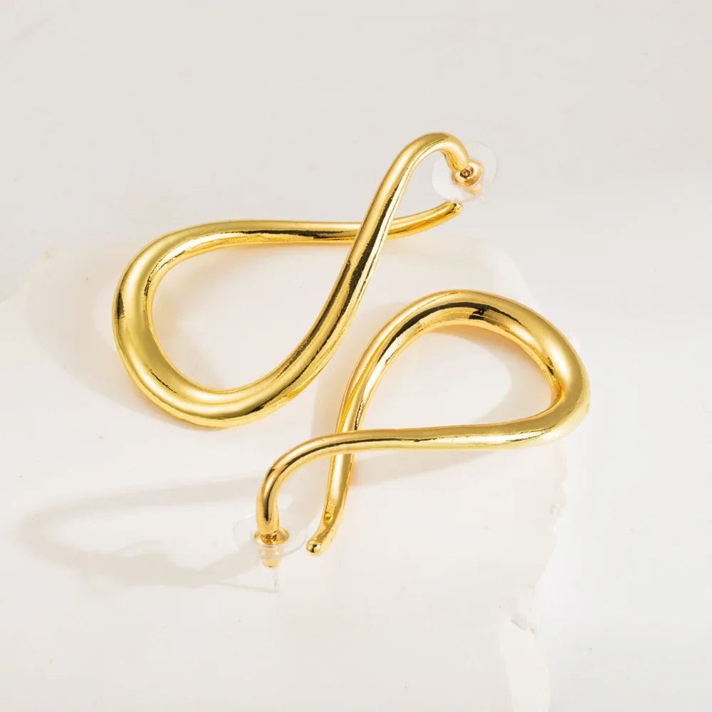 Wholesale Exaggerated cold style irregular silver needle earrings