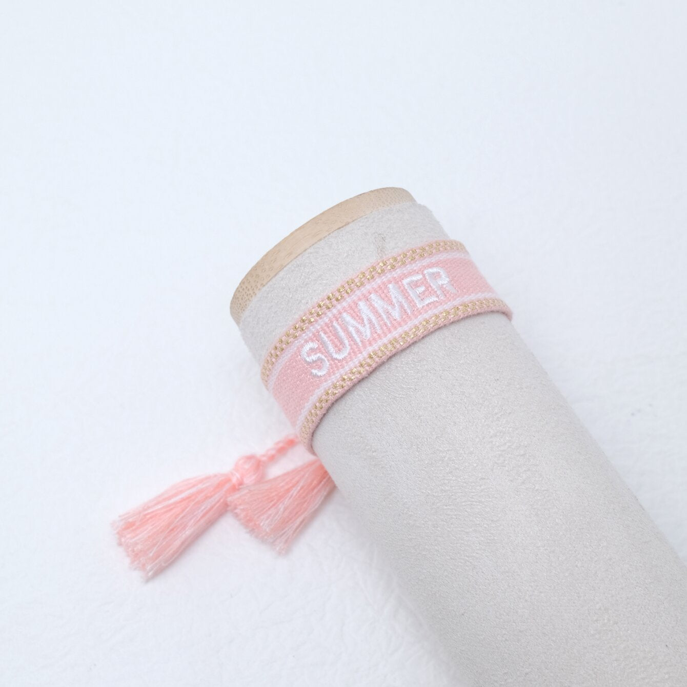 Wholesale Polyester Cord Weaving Embroidered Logo Letter Tassels Bracelets