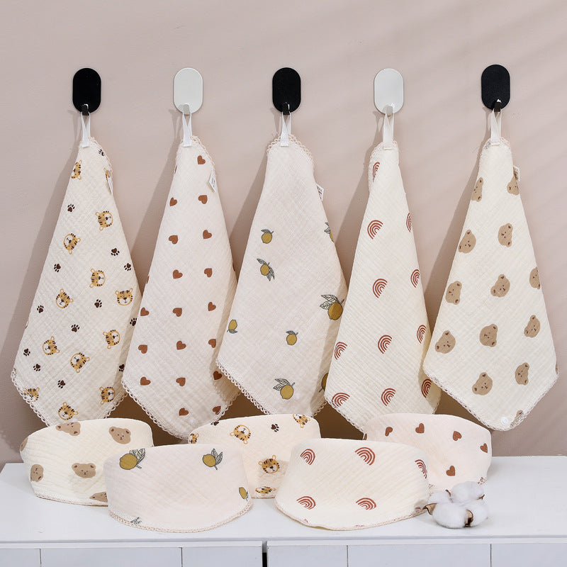 Wholesale Baby Bib Cotton Triangle Towel Newborn Anti-spitting Milk Water Bib Children Scarf Saliva