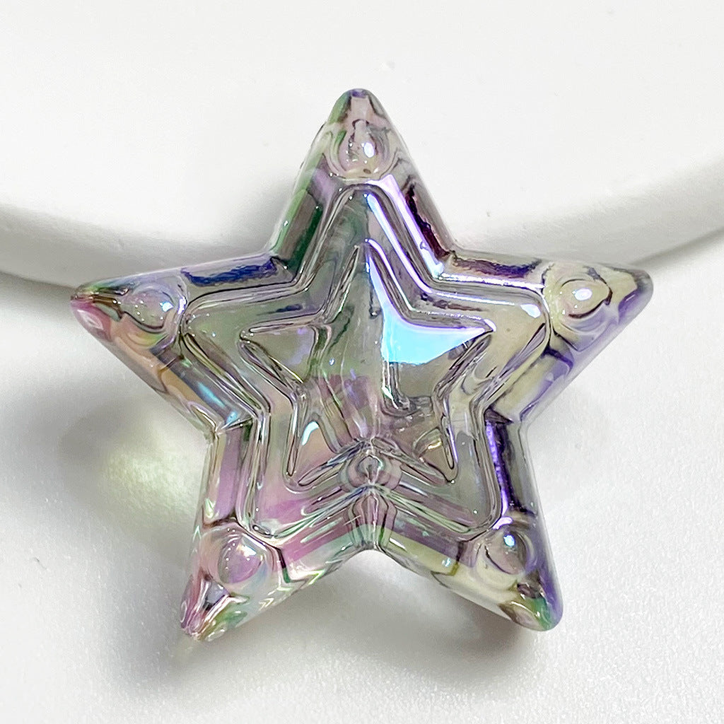 Wholesale 10pcs/pack Luminous Thin Glitter Mermaid Ji Three-layer Pentagram Beads