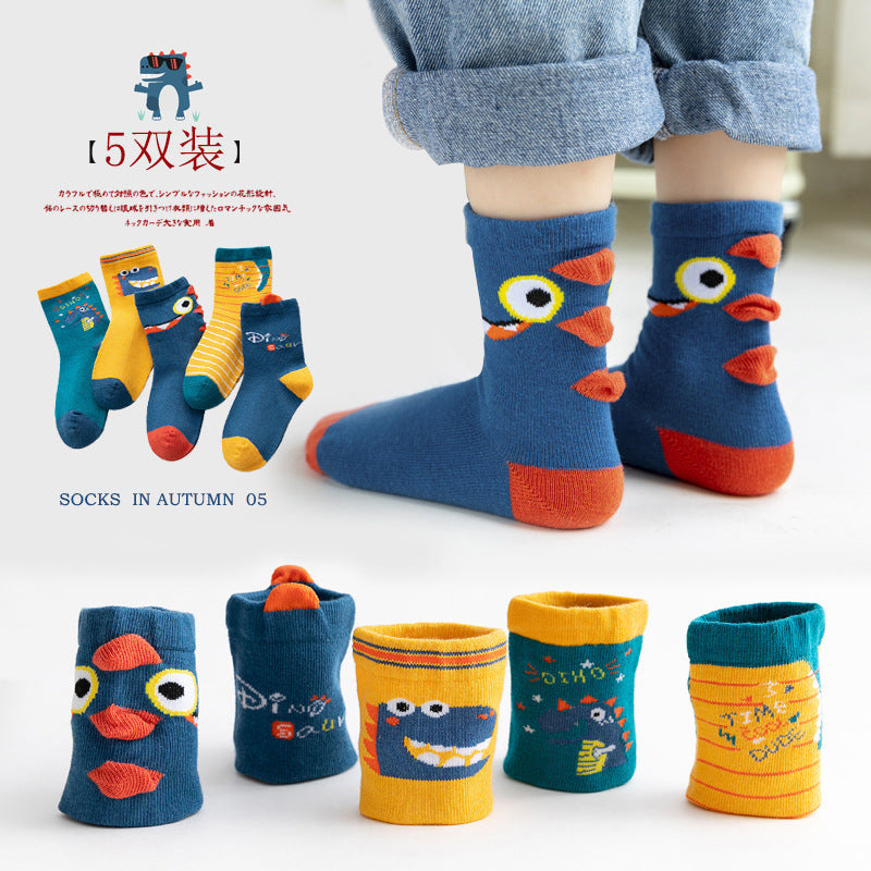Wholesale Autumn and Winter Children's Cartoon Solid Color Cotton Socks