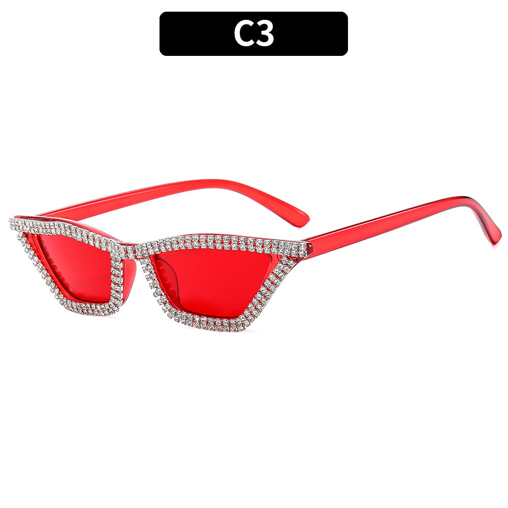Wholesale Diamond Cat Eye PC Sunglasses