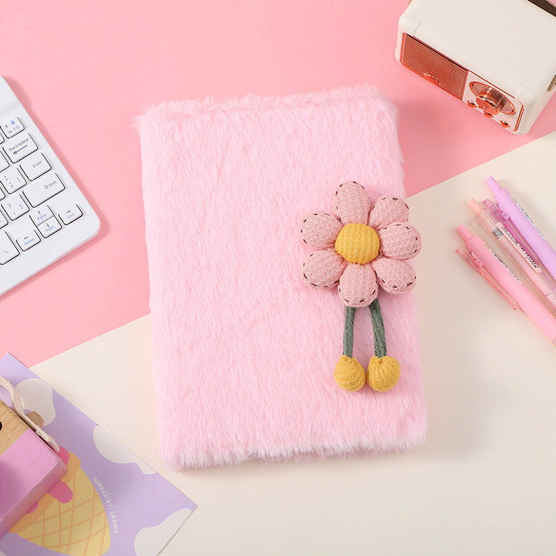 Wholesale Plush Diary Three-Dimensional Sunflower Notebook