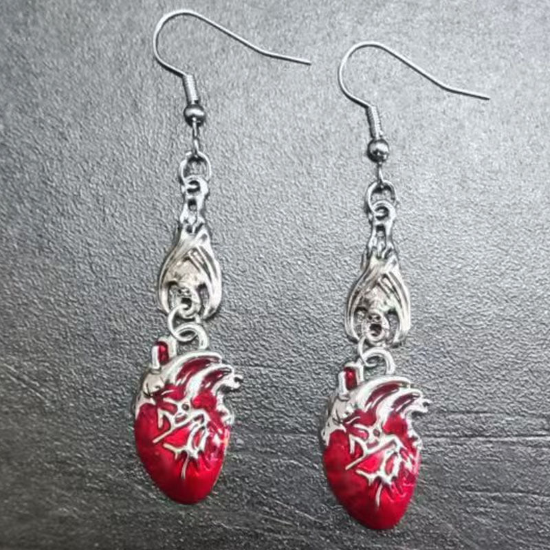 Wholesale  Earrings Dark Gothic Punk Style Coffin Heart Vampire Cross Earrings