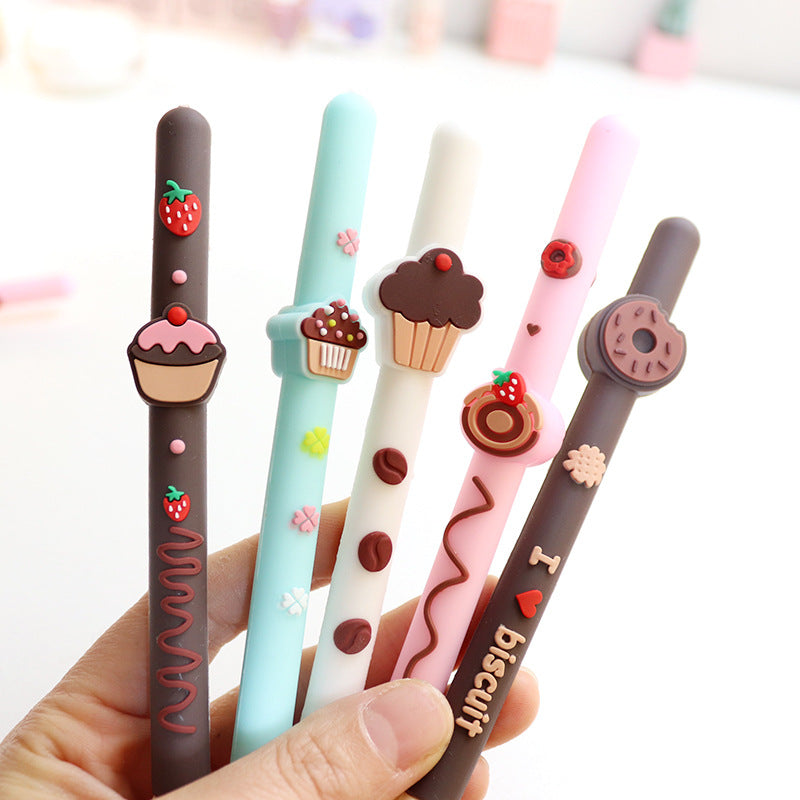 Wholesale Silicone Chocolate Stick Pattern Plastic Neutral Pen
