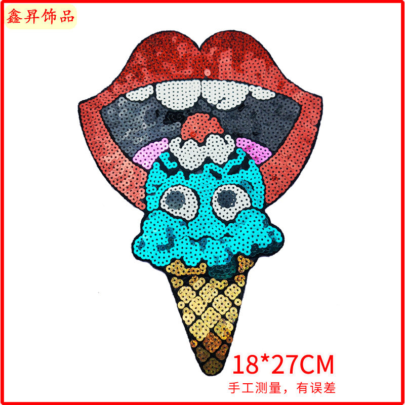 Wholesale  13pcs Cartoon Sequins Embroidered Cloth Stickers Garment Decoration Accessories Bead Patch Stickers