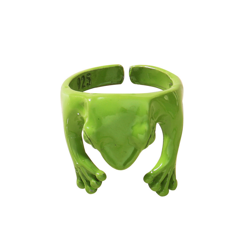 Wholesale Silver and gold diverse frog retro animal ring