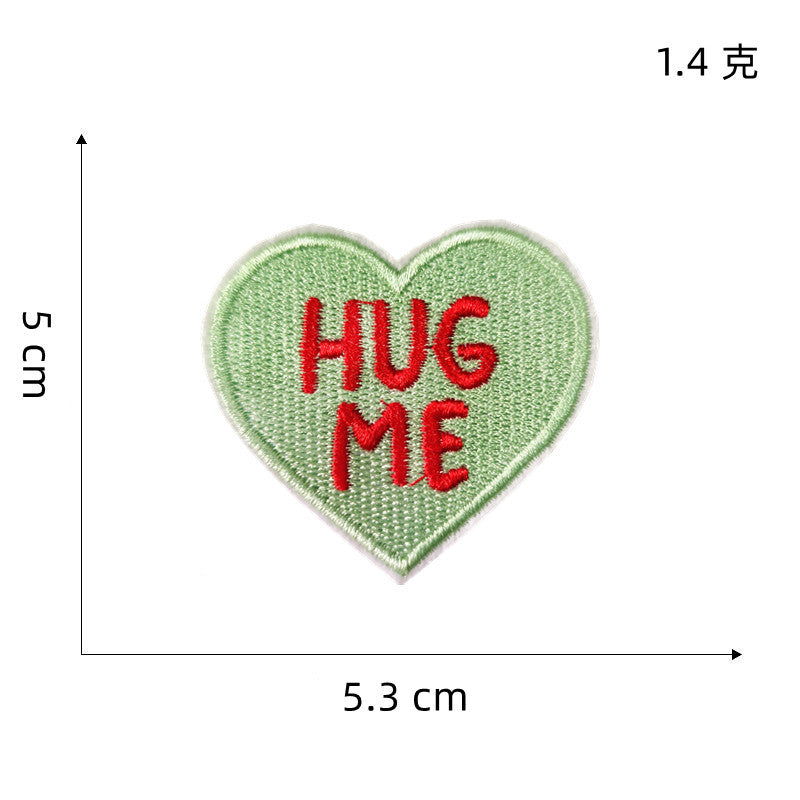 Wholesale DIY Embroidery Patch Heart Patch Colorful Hat Clothes Patch FS