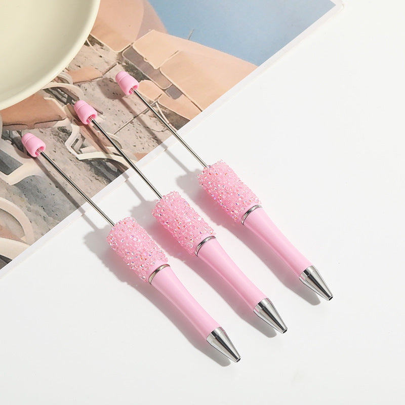 Wholesale 10pcs Beadable Pens Heavy Duty Full Diamond DIY Hand-twisted Ballpoint Pen