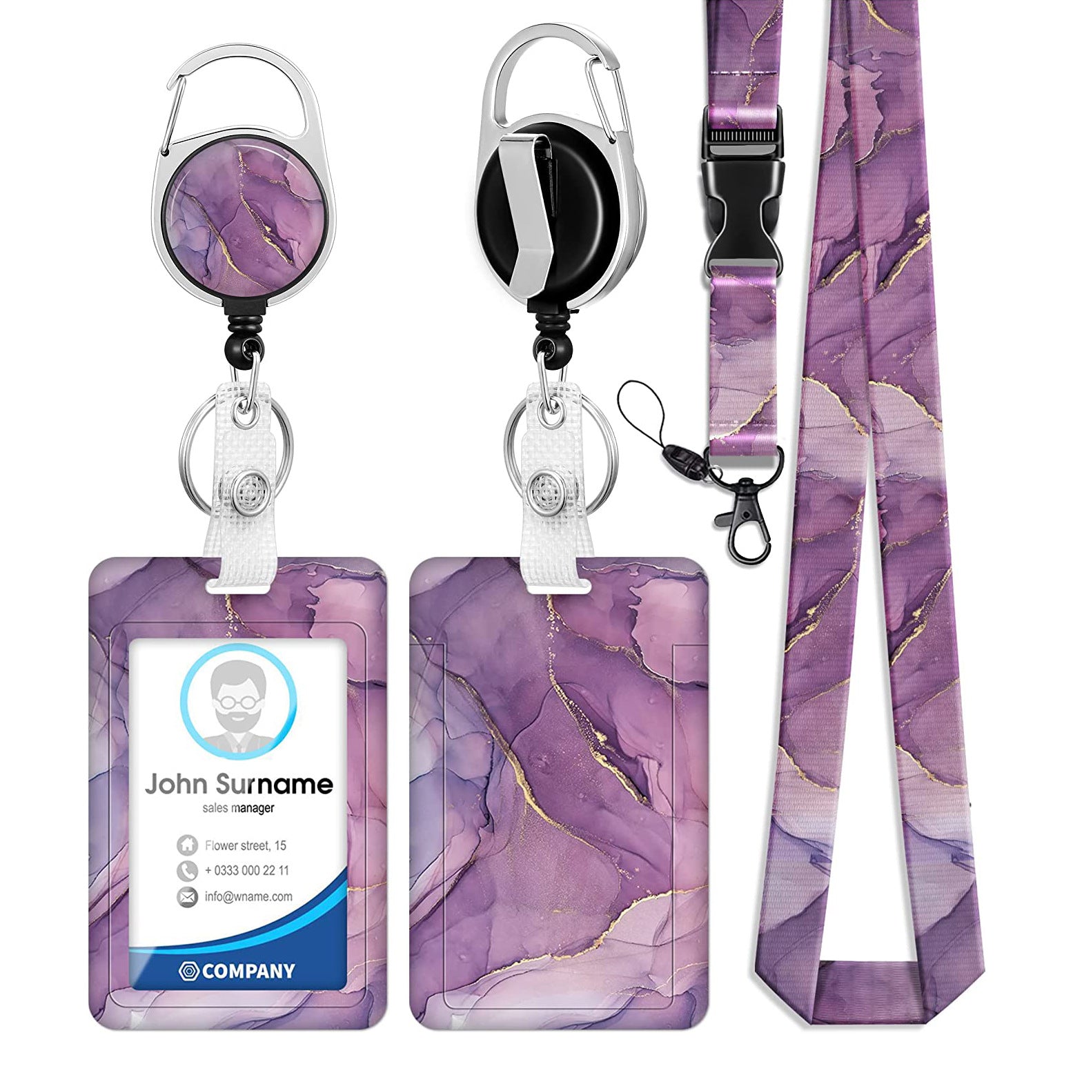 Llavero de poliéster de mármol de mármol al por mayor