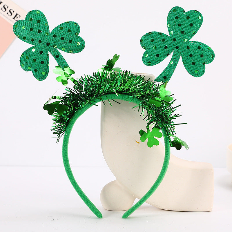 Wholesale St.  Patrick' s Day Green Clover Hat Headband
