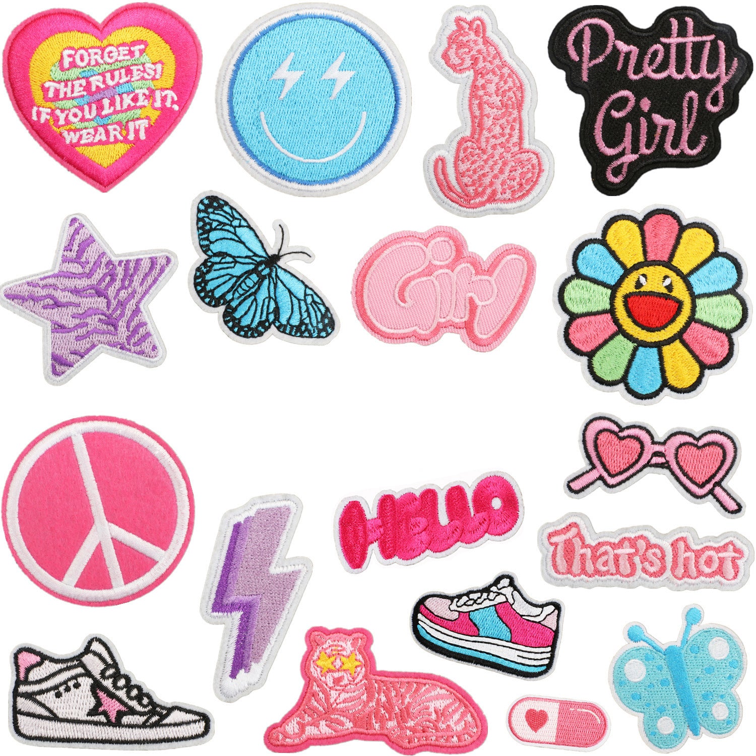 Wholesale Girl's Pink Decorative Embroidered Cloth Sticker
