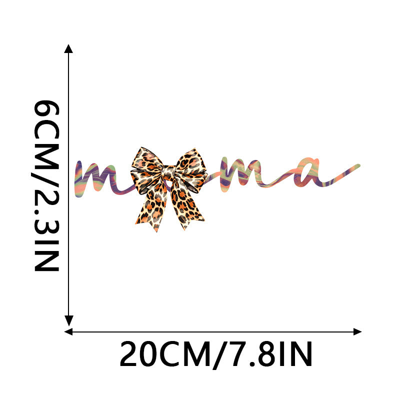 Wholesale 10pcs Leopard print bow Mother's Day UV DTF Ready to Press Transfers Wraps