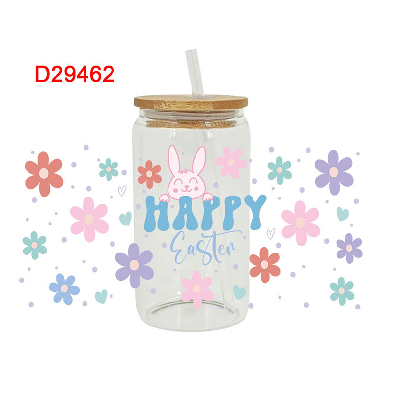 Wholesale Cute Cartoon Egg Easter 16oz Cup UV DTF Wraps
