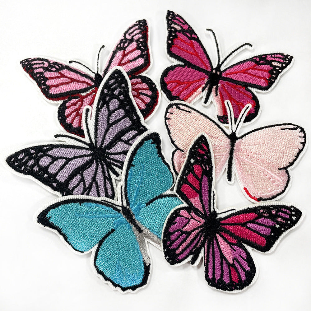 Wholesale 6 Pack Iron On Embroidered Butterfly Patches For Kids Clothing DIY Sewing Craft For Coats Jeans More