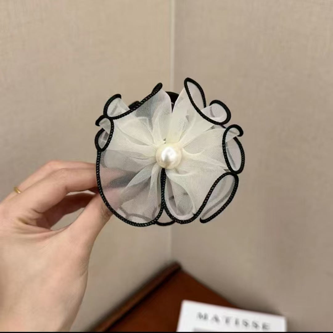 Wholesale Flower Bud Hair Clip Women's Mesh Back Head Clip