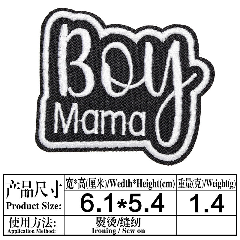 Wholesale Trendy Embroidered Letter Patches Set Of 4 Black Twill Badges For Clothing Decorative Resale Accessory