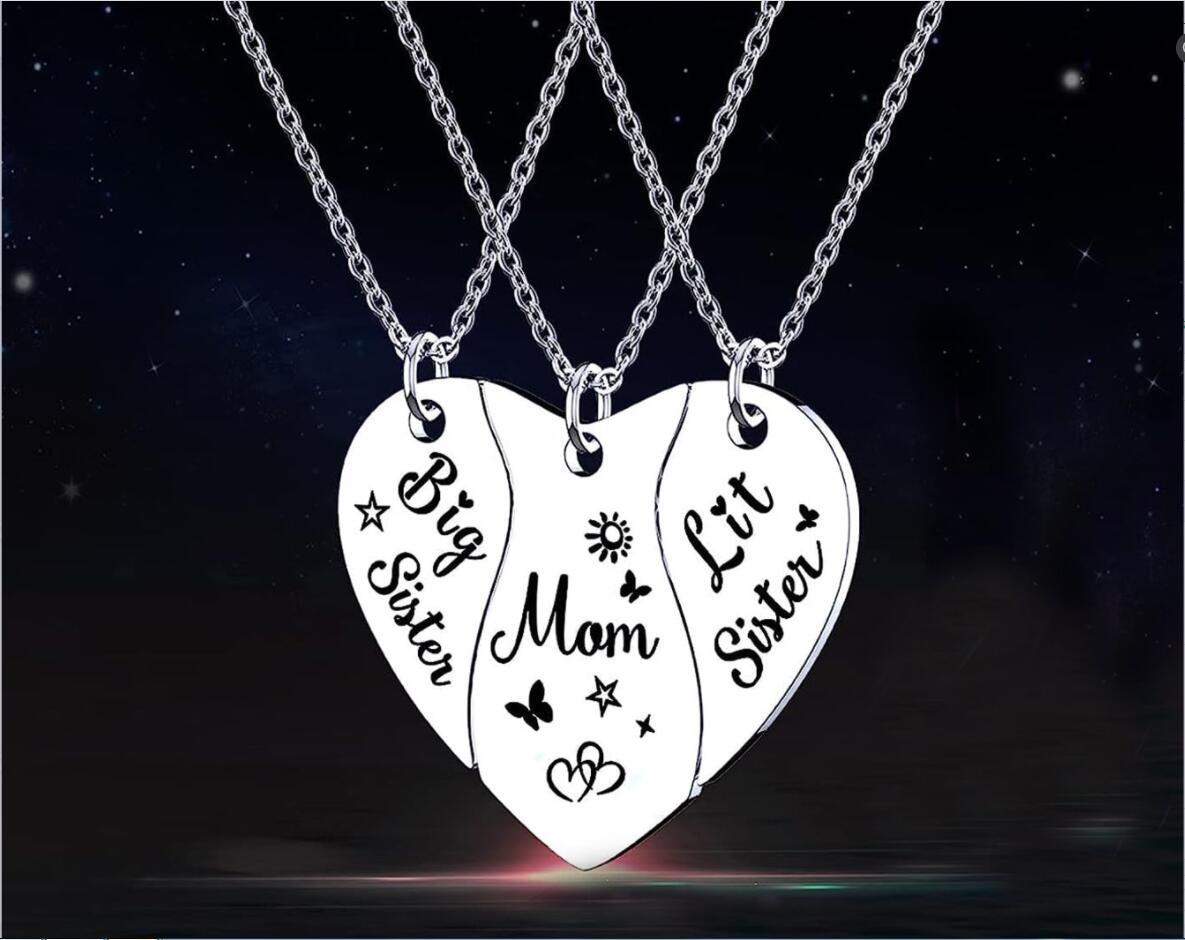 Wholesale Stainless steel heart-shaped puzzle letter necklace set
