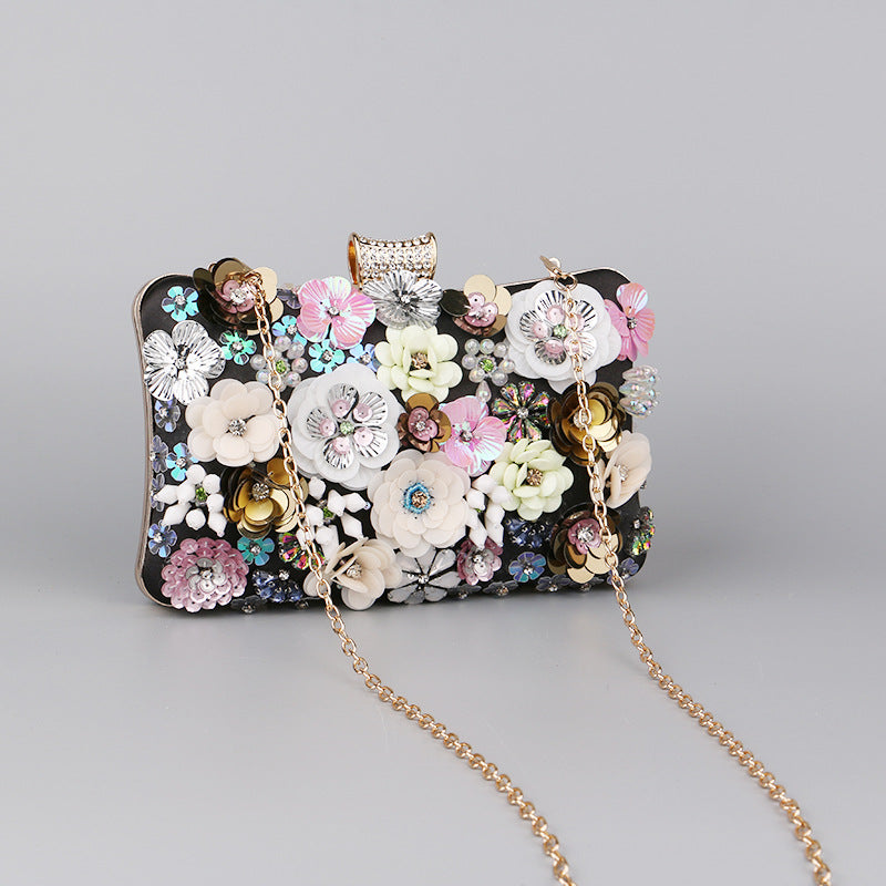 Wholesale Polyester Flower Embroidery Evening Bag