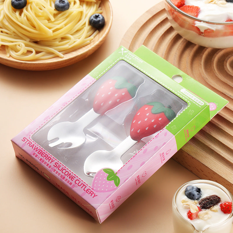 Wholesale Cartoon Silicone Baby Spoon for Learning To Eat and Training with Short Handle