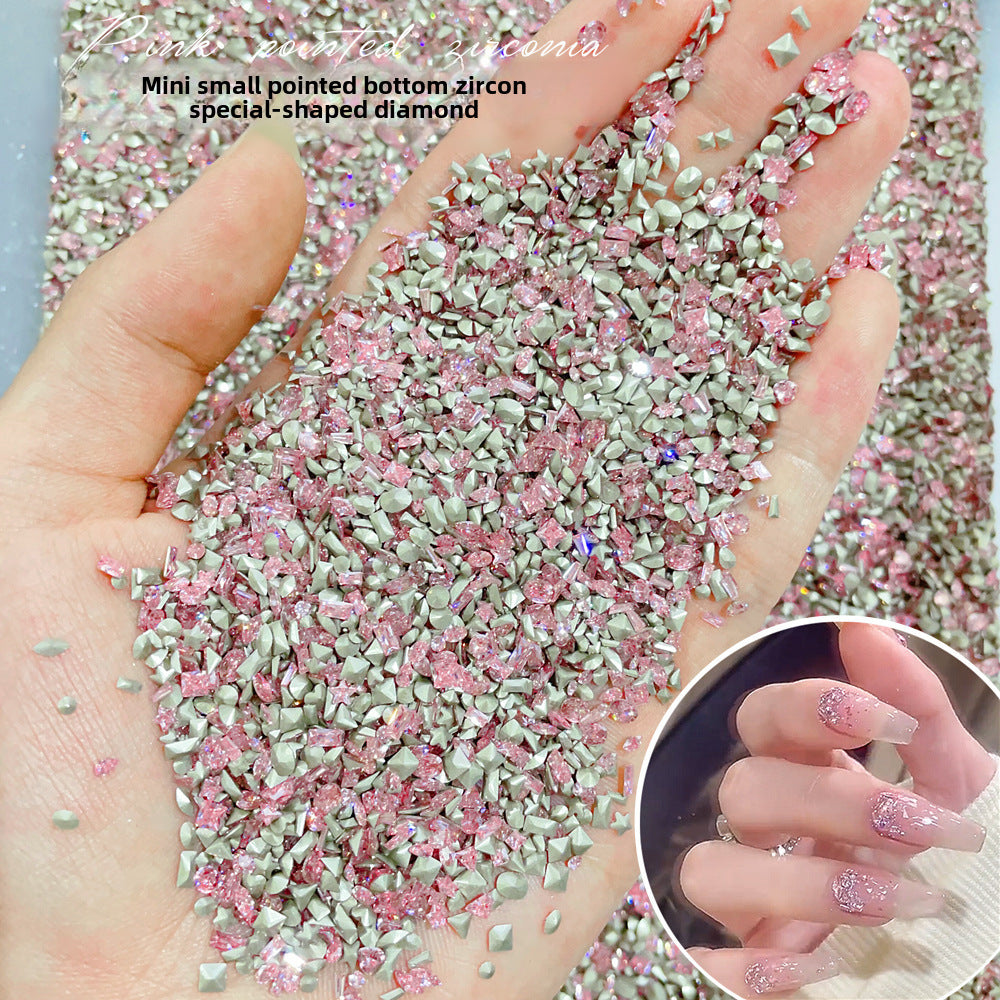 Wholesale 50/1000/10000pcs nail art mini small pointed bottom zircon shaped diamond super flash mini white micro zircon nail decoration