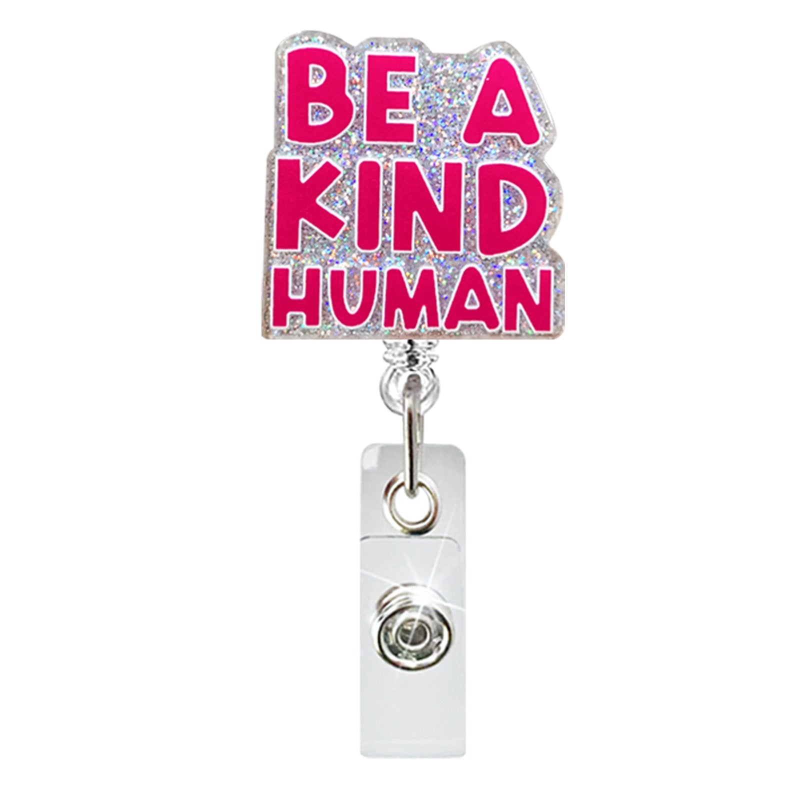 Wholesale Badge Reels Glitter Love Rainbow Medicine Bottle Badge Scroll ABS Retractable Keychain