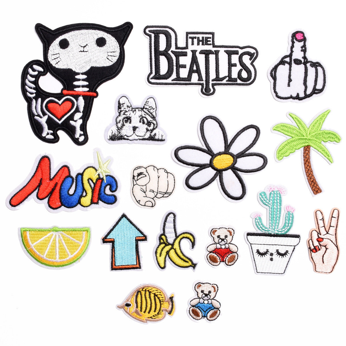 Wholesale Stylish Cartoon Embroidered Patches Floral Banana Letter Designs For Coats Decorative Craft Supply Gift