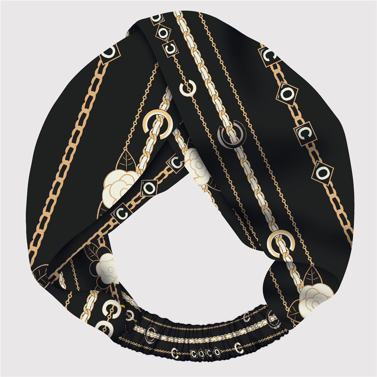 Wholesale silk twill silk adjustable elastic printing hair band