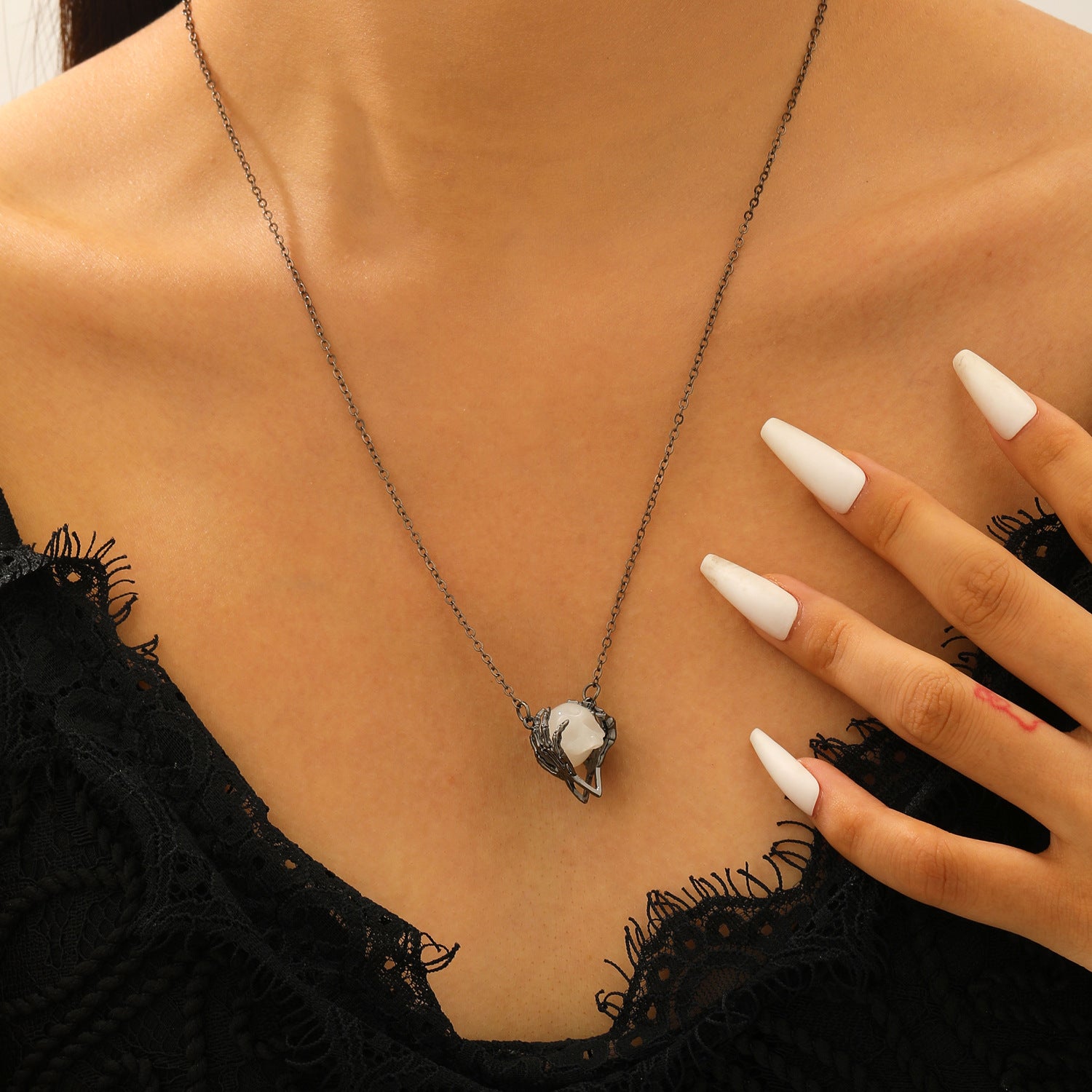 Wholesale Bold Gothic Skull Choker Necklace And Bracelet Set For Women Trendy  Jewelry Accessory