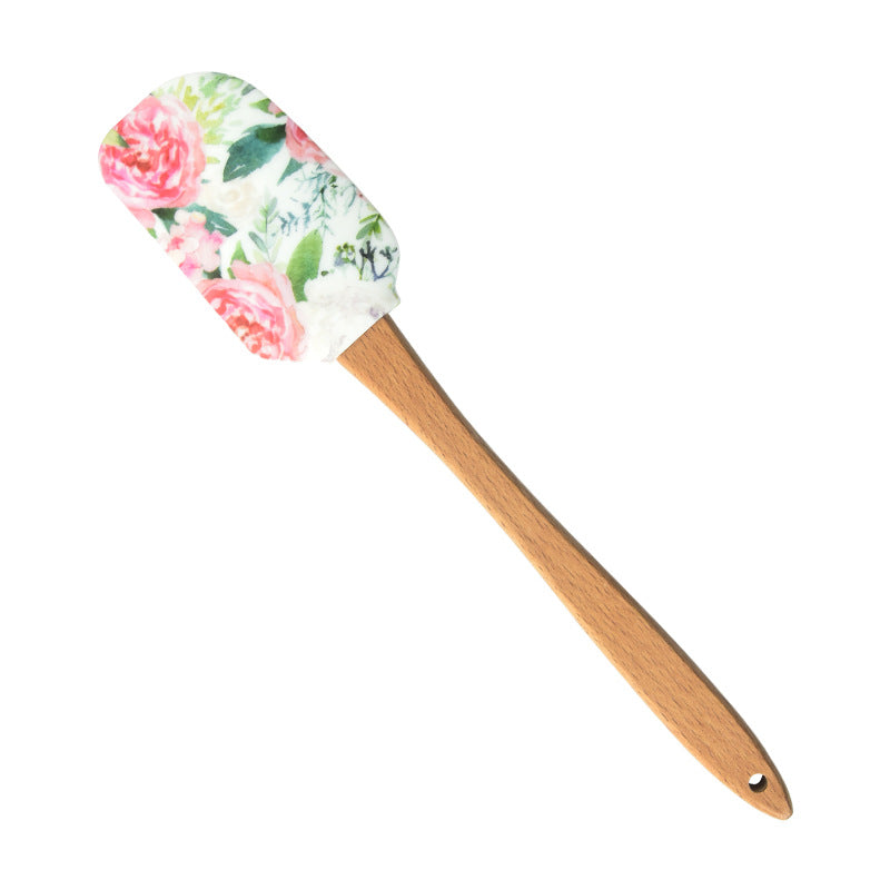 Wholesale Silicone Spatula Split Wooden Handle Cake Cream Spatula