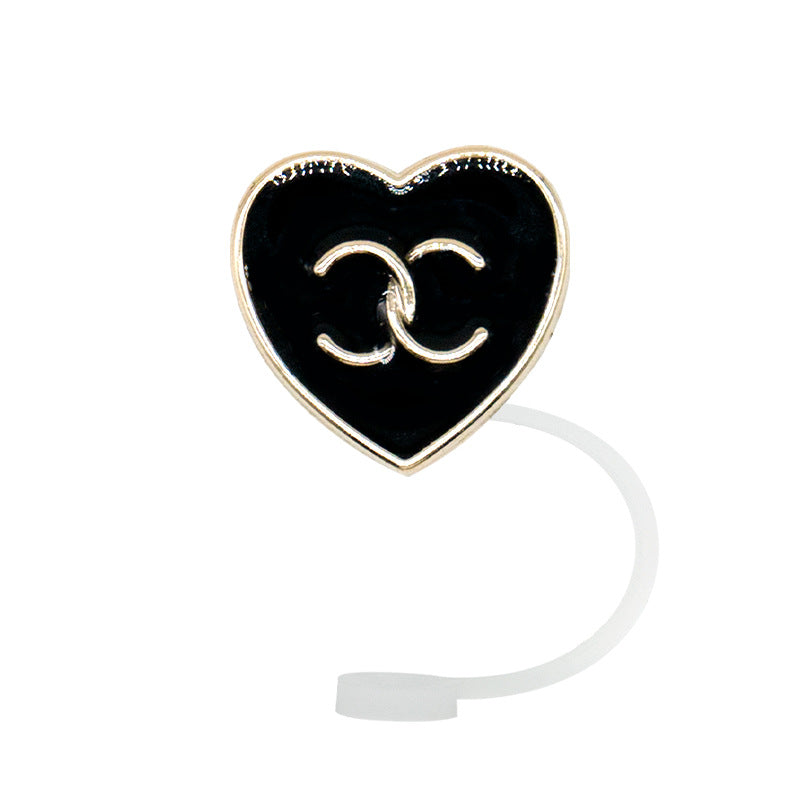 Wholesale 10pcs/packAcrylic Straw Cap Dust Plug Imitation Metal Shell