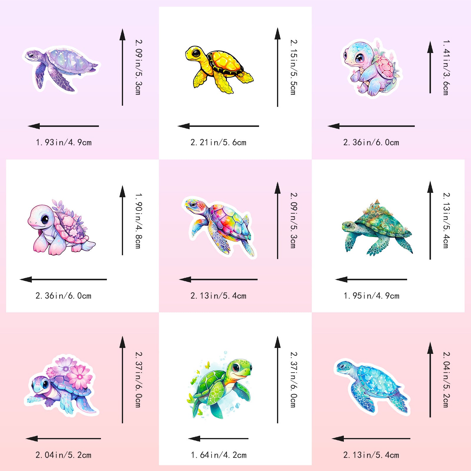 Wholesale 50 colorful ocean turtle DIY stickers