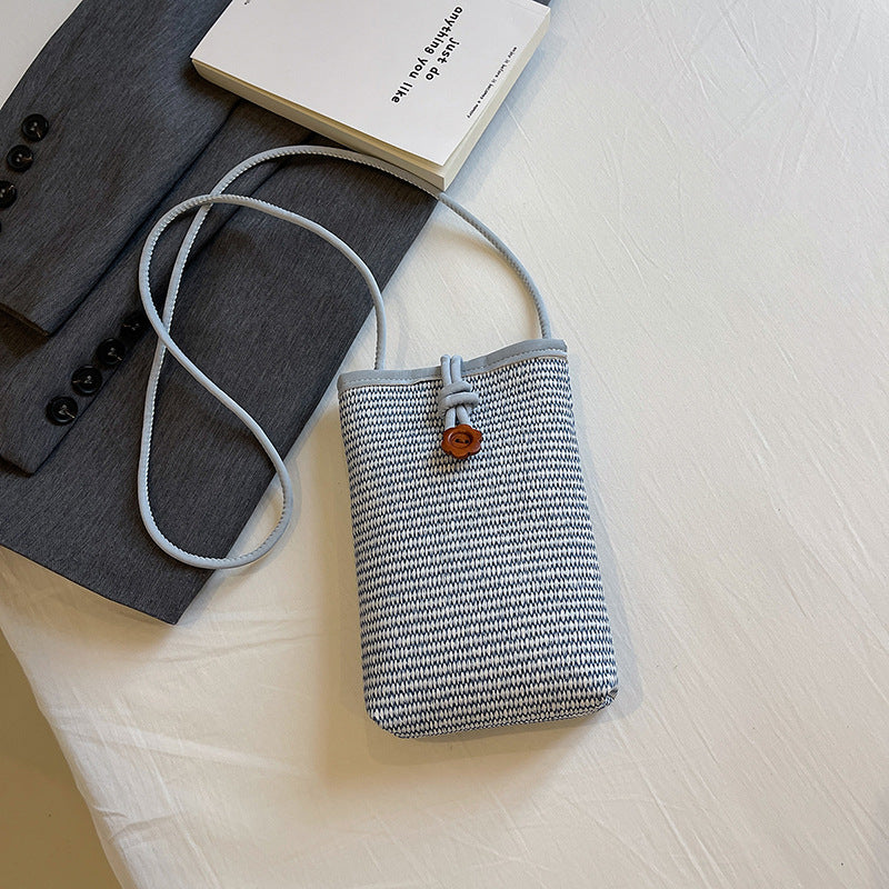 Wholesale Versatile Straw Woven Crossbody Bag Mini Phone Bag