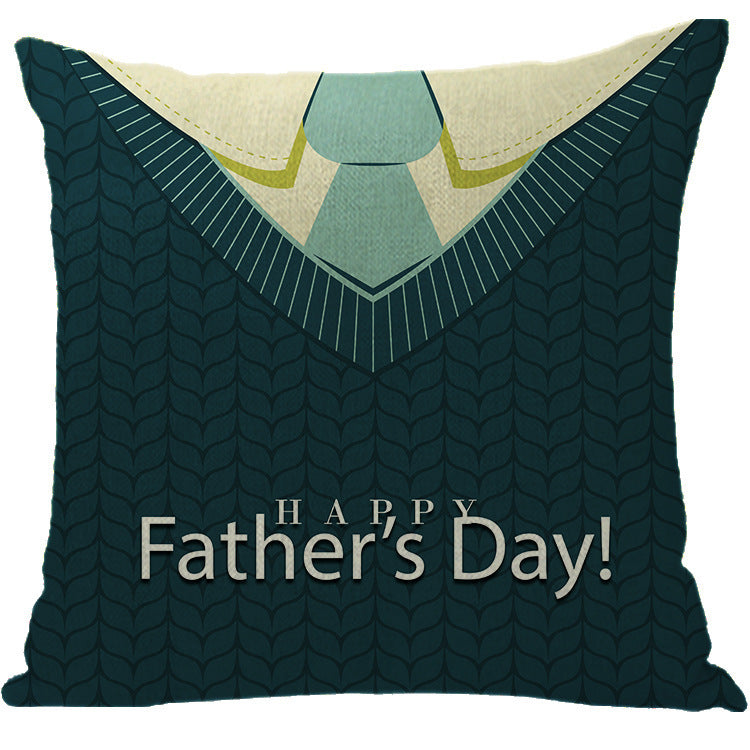 Batch Father's Day Pillow Blue Plaid Letter Sofa Bedside Linen Pillow Case
