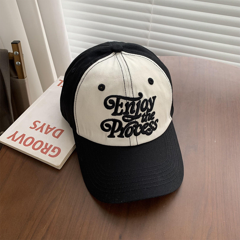 Wholesale Letter Embroidery Contrast Color Versatile Face Revealing Small Baseball Cap