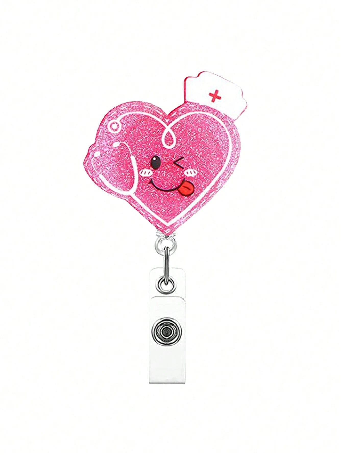 Wholesale Acrylic Love Clothes Syringe Mask Retractable Badge Scroll Keychain