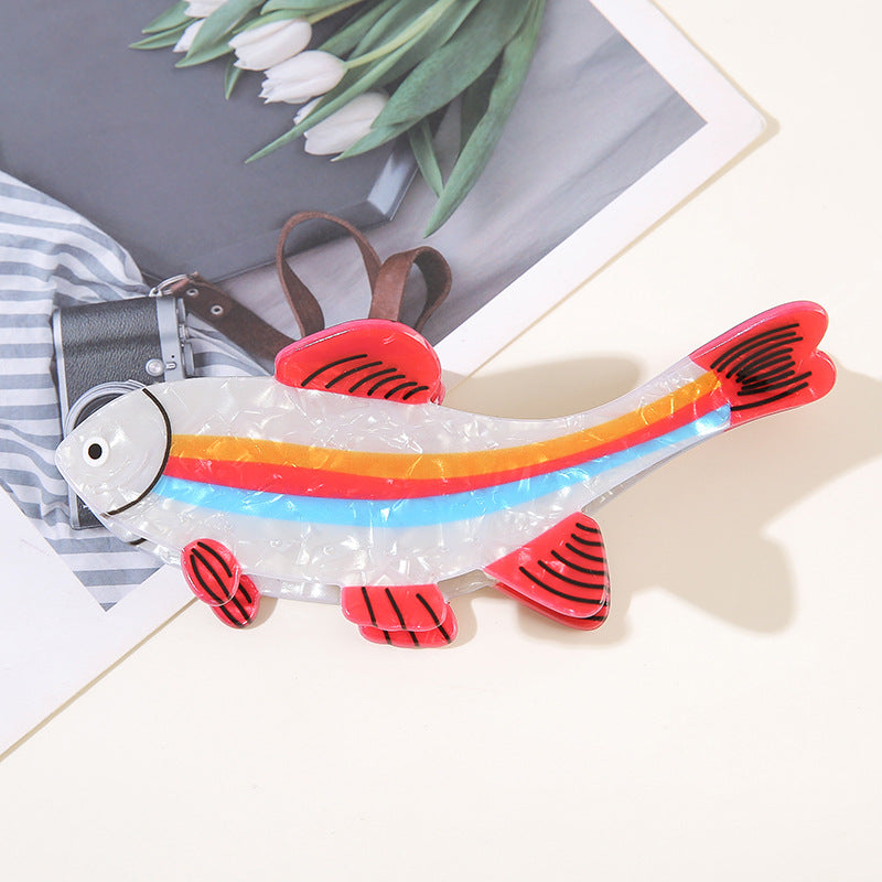 Wholesale Trendy Koi Fish Hair Clip PVC Gripper Claw Dopamine Ocean Series Animal Hair Accessory Everyday Styling Gift Boutique Resale