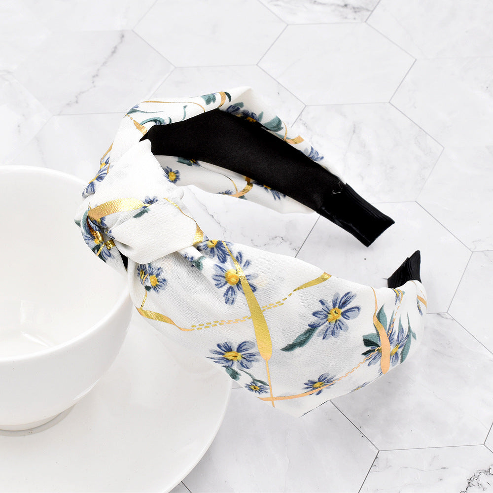 Wholesale Gold Daisy Flower Fabric Headband