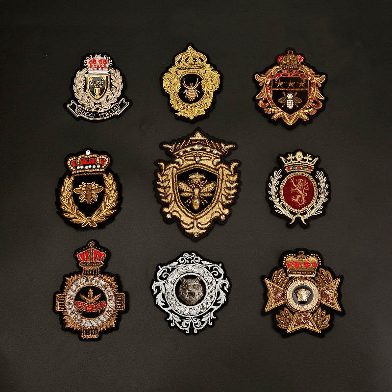 Wholesale Chic 3D Embroidered Badge Brooch For Suits ets Bags Fashion Accessory Boutique Resale