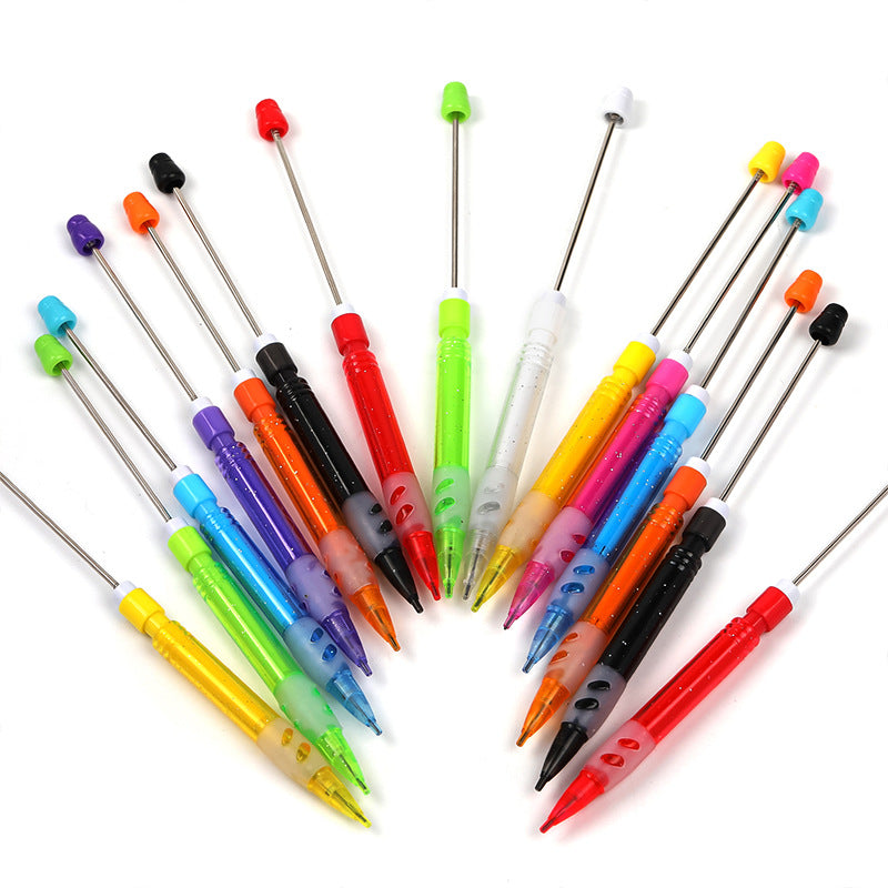 Wholesale 5pcs Multi Color DIY Non Sharpening Continuous Core 0.5mm Automatic Pencil Bead Pen
