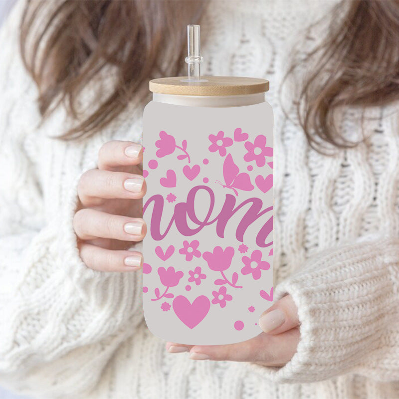 Wholesale Love Pattern Mother's Day 16oz Cup UV DTF Wraps
