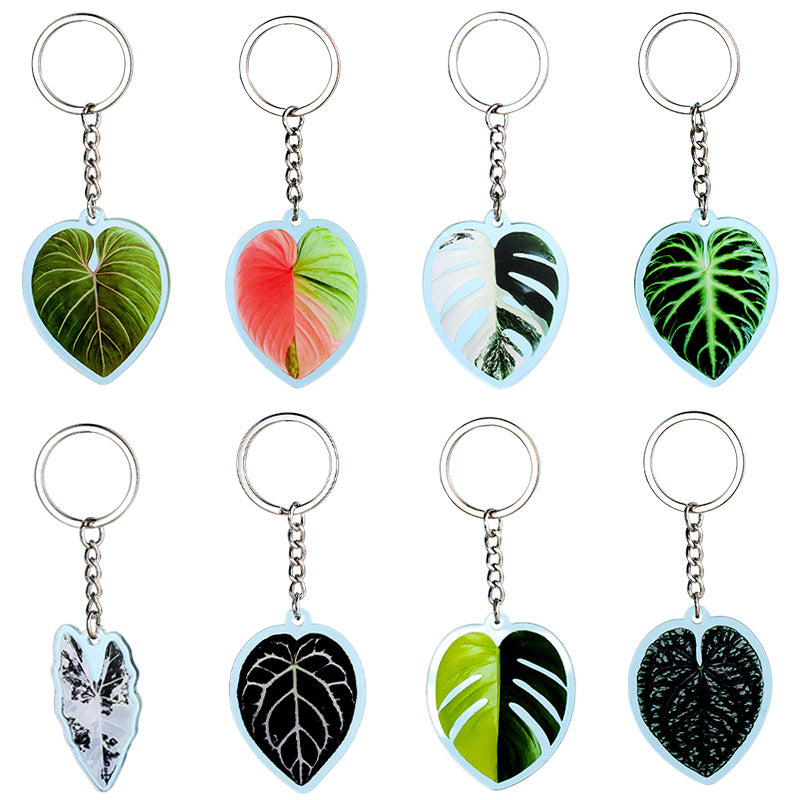 Wholesale 50PCS Creative Simulated Leaf Acrylic Keychain
