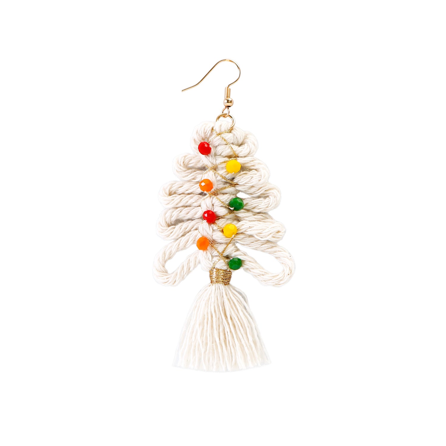 Wholesale Christmas Cartoon Bohemian Tassel Braided Handmade Earrings