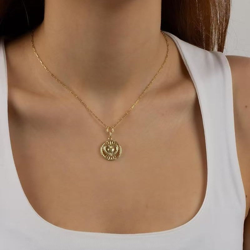 Wholesale 10pcs Faith Light Luxury Hollow Love Cross Necklace