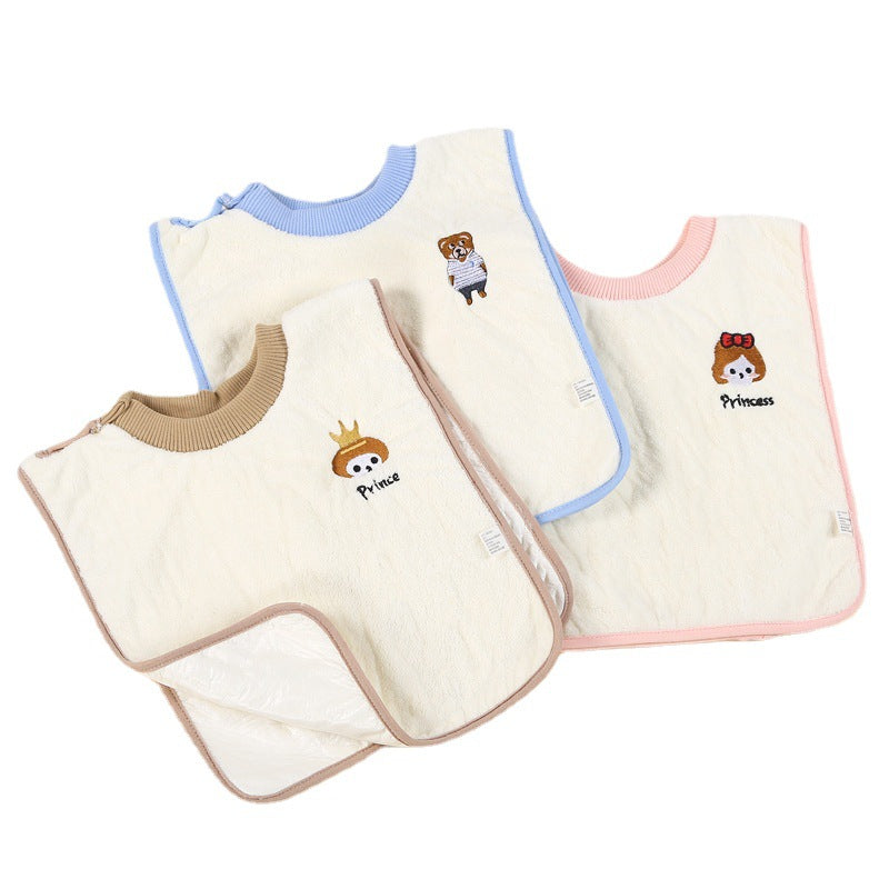 Wholesale Coral fleece children's wash towel face brushing waterproof bib baby children's face bib multifunctional saliva towel