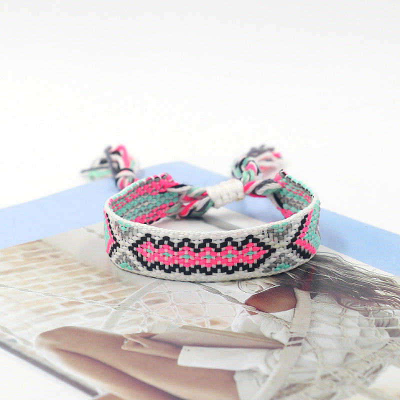 Wholesale Bohemian Colored Woven Polyester Bracelet